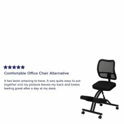 Flash Furniture Ergonomic Fabric Kneeling Chair, Armless, Black (WL3520) -Office Chairs Shop unnamed file 3885