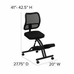 Flash Furniture Ergonomic Fabric Kneeling Chair, Armless, Black (WL3520) -Office Chairs Shop unnamed file 3886