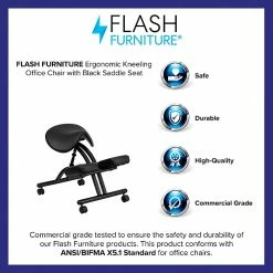 Flash Furniture Ergonomic Kneeling Chair With Saddle Seat, Black -Office Chairs Shop unnamed file 3891