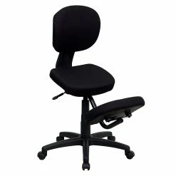 Flash Furniture Ergonomic Fabric Kneeling Posture Task Chair, Armless, Black