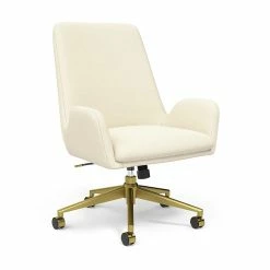 Union & Scale™ MidMod Fabric Manager Chair, Cream (UN56982)