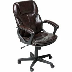Serta Manager's Office Chair, Puresoft® Faux Leather, Roasted Chestnut Brown (43669OSS)