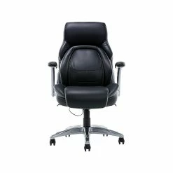 Dormeo Ergonomic Faux Leather Swivel Manager's Chair, Blue (60030-BLU)