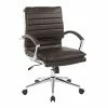 Office Star Pro-Line II Espresso Faux Leather Mid-Back Manager's Chair With Chrome Finish Arms And Base (SPX23591C-U1)