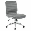 Office Star Pro-Line II Charcoal Gray Faux Leather Armless Mid-Back Manager's Chair With Chrome Finish Arms And Base (SPX23592C-U42)
