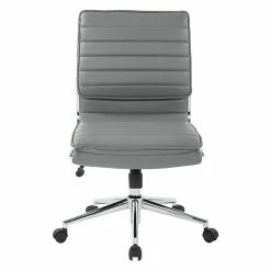 Office Star Pro-Line II Charcoal Gray Faux Leather Armless Mid-Back Manager's Chair With Chrome Finish Arms And Base (SPX23592C-U42) -Office Chairs Shop unnamed file 4087