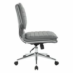 Office Star Pro-Line II Charcoal Gray Faux Leather Armless Mid-Back Manager's Chair With Chrome Finish Arms And Base (SPX23592C-U42) -Office Chairs Shop unnamed file 4089