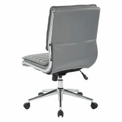 Office Star Pro-Line II Charcoal Gray Faux Leather Armless Mid-Back Manager's Chair With Chrome Finish Arms And Base (SPX23592C-U42) -Office Chairs Shop unnamed file 4091