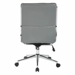 Office Star Pro-Line II Charcoal Gray Faux Leather Armless Mid-Back Manager's Chair With Chrome Finish Arms And Base (SPX23592C-U42) -Office Chairs Shop unnamed file 4092
