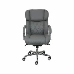 La-Z-Boy Sutherland Ergonomic Faux Leather Swivel Computer And Desk Chair, Gray (CHR10048B)