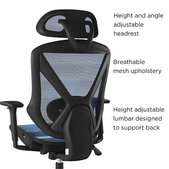 Union & Scale™ FlexFit™ Dexley Mesh Task Chair, Blue (UN59375) 4 Union & Scale™ FlexFit™ Dexley Mesh Task Chair, Blue (UN59375) - Image 2
