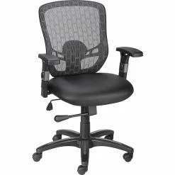 Staples Corvair Mesh Back Luxura Faux Leather Computer And Desk Chair, Black (23097)