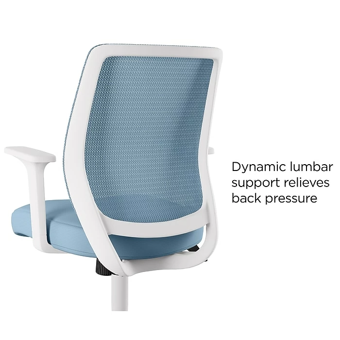 Union & Scale™ Essentials Mesh Back Fabric Task Chair, Seafoam (UN60409) 4 Union & Scale™ Essentials Mesh Back Fabric Task Chair, Seafoam (UN60409) - Image 2