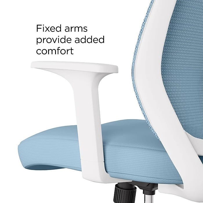 Union & Scale™ Essentials Mesh Back Fabric Task Chair, Seafoam (UN60409) 5 Union & Scale™ Essentials Mesh Back Fabric Task Chair, Seafoam (UN60409) - Image 3