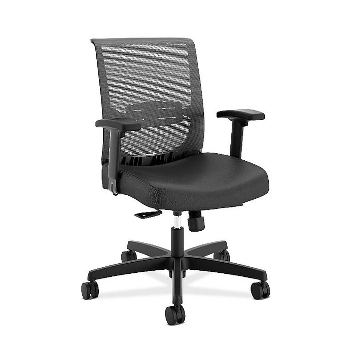 HON Convergence Vinyl Task Chair, Adjustable Arms, Black (HONCMY1AUR10S) 3 HON Convergence Vinyl Task Chair, Adjustable Arms, Black (HONCMY1AUR10S)