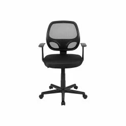 Flash Furniture Fundamentals Ergonomic Foam Swivel Computer And Desk Chair, Black (LF118PTBK)