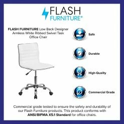 Flash Furniture Low Back Armless White Ribbed Designer Swivel Task Chair (DS512BWH) -Office Chairs Shop unnamed file 4399