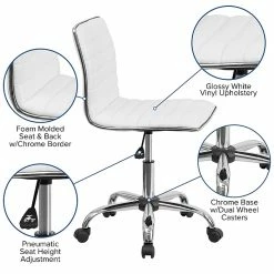 Flash Furniture Low Back Armless White Ribbed Designer Swivel Task Chair (DS512BWH) -Office Chairs Shop unnamed file 4401