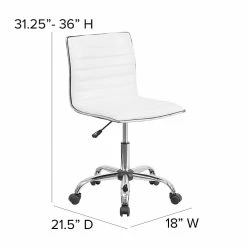 Flash Furniture Low Back Armless White Ribbed Designer Swivel Task Chair (DS512BWH) -Office Chairs Shop unnamed file 4402