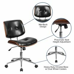 Flash Furniture Mid-Back Black Leather Ergonomic Wood Swivel Task Chair [SD-2658-5-GG] -Office Chairs Shop unnamed file 4409