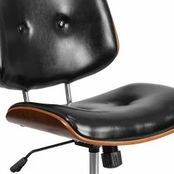 Flash Furniture Mid-Back Black Leather Ergonomic Wood Swivel Task Chair [SD-2658-5-GG] -Office Chairs Shop unnamed file 4412