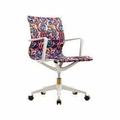 The Raynor Group Elizabeth Sutton Wynwood Fabric Swivel Task Chair, Multi Rose White Gold (K-ESWY-WHT-ROSE-GLD) -Office Chairs Shop unnamed file 4461