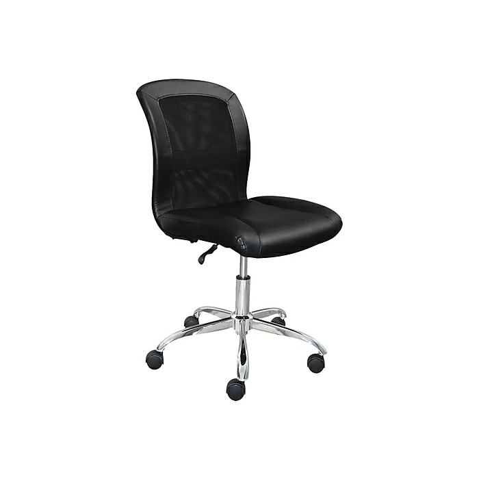 Serta Essentials Armless Ergonomic Bonded Leather/Mesh Swivel Task Chair, Black (48740) 4 Serta Essentials Armless Ergonomic Bonded Leather/Mesh Swivel Task Chair, Black (48740) - Image 2