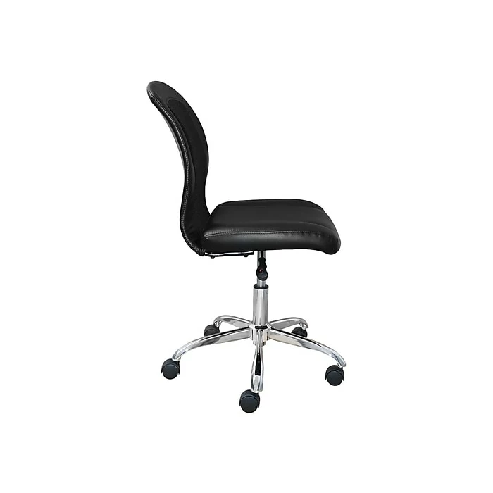 Serta Essentials Armless Ergonomic Bonded Leather/Mesh Swivel Task Chair, Black (48740) 5 Serta Essentials Armless Ergonomic Bonded Leather/Mesh Swivel Task Chair, Black (48740) - Image 3