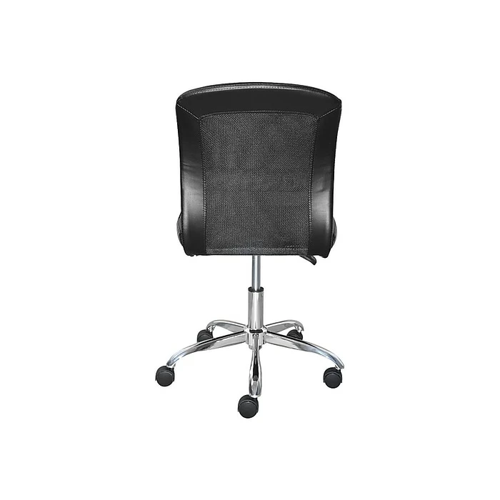 Serta Essentials Armless Ergonomic Bonded Leather/Mesh Swivel Task Chair, Black (48740) 6 Serta Essentials Armless Ergonomic Bonded Leather/Mesh Swivel Task Chair, Black (48740) - Image 4