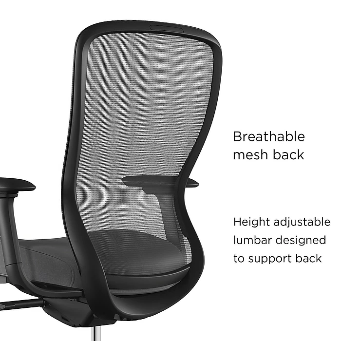 Union & Scale™ Workplace2.0™ Ayalon Mesh Back Fabric Task Chair, Black/Gray (UN59409) 4 Union & Scale™ Workplace2.0™ Ayalon Mesh Back Fabric Task Chair, Black/Gray (UN59409) - Image 2