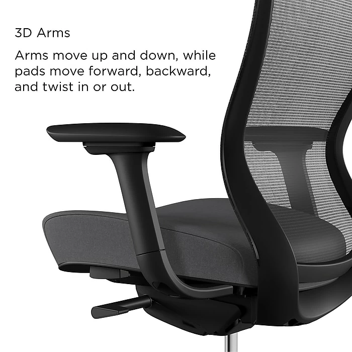 Union & Scale™ Workplace2.0™ Ayalon Mesh Back Fabric Task Chair, Black/Gray (UN59409) 6 Union & Scale™ Workplace2.0™ Ayalon Mesh Back Fabric Task Chair, Black/Gray (UN59409) - Image 4
