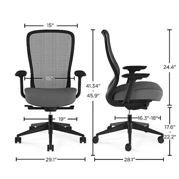 Union & Scale™ Workplace2.0™ Ayalon Mesh Back Fabric Task Chair, Black/Gray (UN59409) 9 Union & Scale™ Workplace2.0™ Ayalon Mesh Back Fabric Task Chair, Black/Gray (UN59409) - Image 7