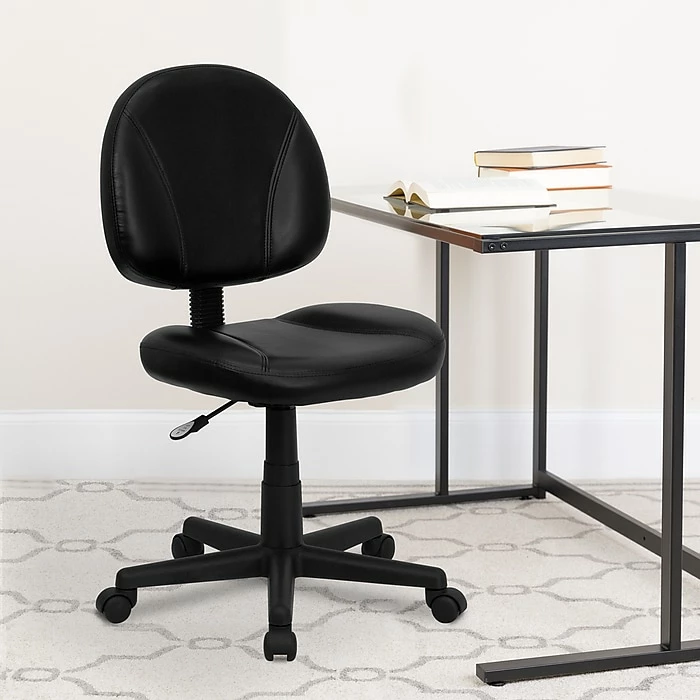 Flash Furniture Faux Leather Task Chair, Black (BT688BK) 4 Flash Furniture Faux Leather Task Chair, Black (BT688BK) - Image 2