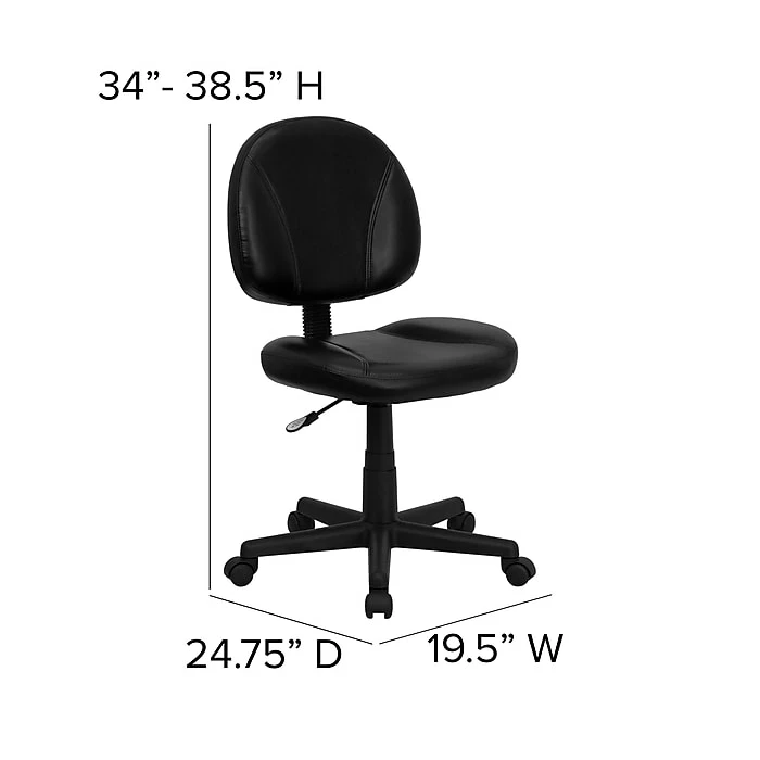 Flash Furniture Faux Leather Task Chair, Black (BT688BK) 9 Flash Furniture Faux Leather Task Chair, Black (BT688BK) - Image 7