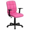 Flash Furniture Mid-Back Quilted Vinyl Task Chair With Nylon Arms, Pink -Office Chairs Shop unnamed file 4541