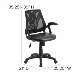 Flash Furniture Mid-Back Mesh Swivel Task Chair With Leather Padded Seat, Black (GOWY82LEA) -Office Chairs Shop unnamed file 4561