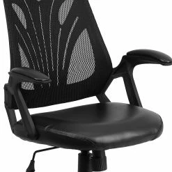 Flash Furniture Mid-Back Mesh Swivel Task Chair With Leather Padded Seat, Black (GOWY82LEA) -Office Chairs Shop unnamed file 4563