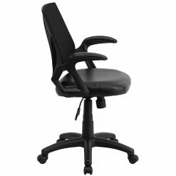 Flash Furniture Mid-Back Mesh Swivel Task Chair With Leather Padded Seat, Black (GOWY82LEA) -Office Chairs Shop unnamed file 4564