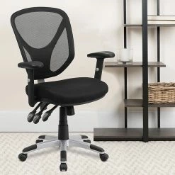Flash Furniture Mid-Back Black Mesh Swivel Task Chair, Triple Paddle Control, Height-Adjustable Arms 12 Flash Furniture Mid-Back Black Mesh Swivel Task Chair, Triple Paddle Control, Height-Adjustable Arms -Office Chairs Shop unnamed file 4570