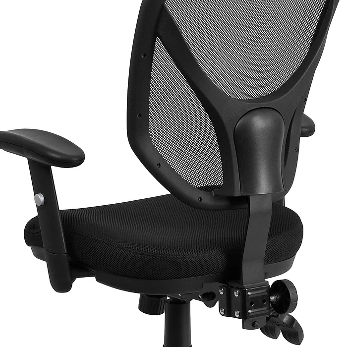 Flash Furniture Mid-Back Black Mesh Swivel Task Chair, Triple Paddle Control, Height-Adjustable Arms 11 Flash Furniture Mid-Back Black Mesh Swivel Task Chair, Triple Paddle Control, Height-Adjustable Arms - Image 9