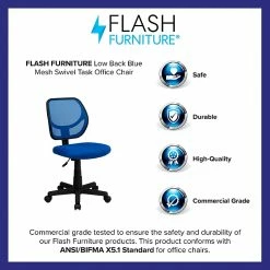 Flash Furniture Fabric Mid-back Task Chair, Blue -Office Chairs Shop unnamed file 4581