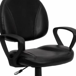 Flash Furniture Mid Back Leather Ergonomic Task Chair With Arms, Black (BT688BKA) -Office Chairs Shop unnamed file 4598