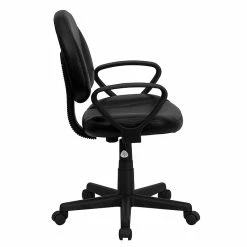 Flash Furniture Mid Back Leather Ergonomic Task Chair With Arms, Black (BT688BKA) -Office Chairs Shop unnamed file 4599