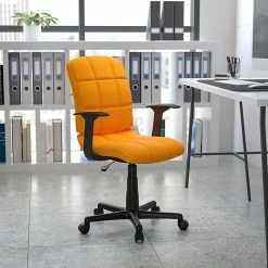 Flash Furniture Mid-Back Quilted Vinyl Task Chair With Nylon Arms, Orange -Office Chairs Shop unnamed file 4606
