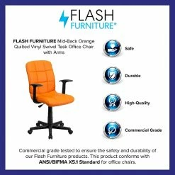 Flash Furniture Mid-Back Quilted Vinyl Task Chair With Nylon Arms, Orange -Office Chairs Shop unnamed file 4608