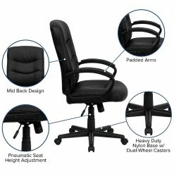 Flash Furniture Faux Leather Task Chair, Black (GO9771BKLEA) -Office Chairs Shop unnamed file 4619