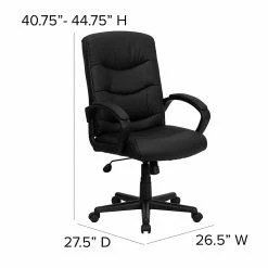 Flash Furniture Faux Leather Task Chair, Black (GO9771BKLEA) -Office Chairs Shop unnamed file 4620