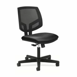 HON Volt Mesh Back Leather Computer And Desk Chair, Black (H5711.SB11.T)