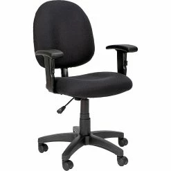 Alera Essentia Series Swivel Task Chair With Adjustable Arms, Black