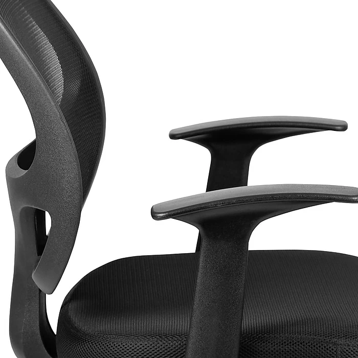 Flash Furniture LFW118ABK Mesh Mid-Back Task Chair With Fixed Arms, Black 11 Flash Furniture LFW118ABK Mesh Mid-Back Task Chair With Fixed Arms, Black - Image 9